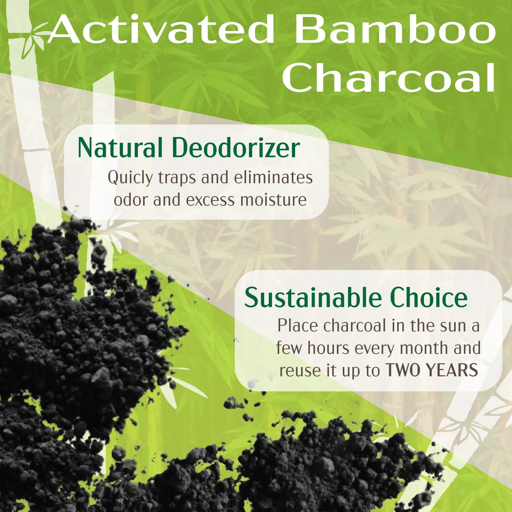 Bamboo Charcoal Odor Absorber Bag in Decorative 4" Box