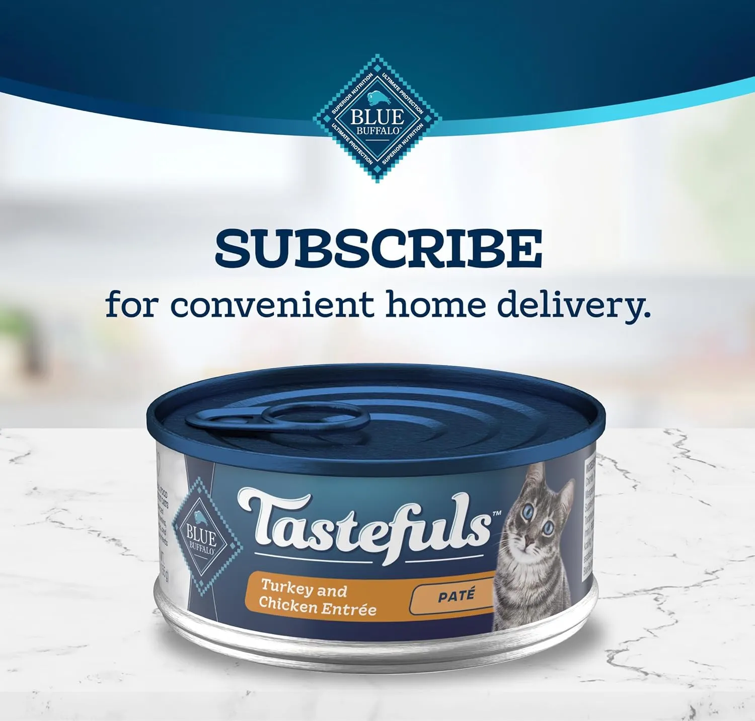 Blue Buffalo Tastefuls Wet Cat Food Pat, Made with Natural Ingredients, Turkey and Chicken Entre, 5.5-oz Cans (24 Count)