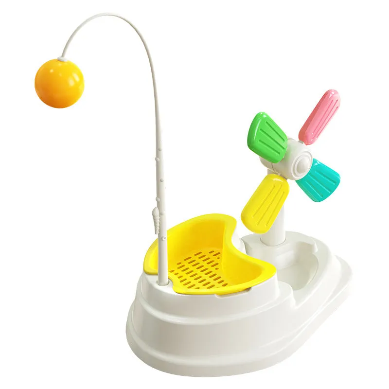 Cat Windmill Interactive Toy with Grass Box