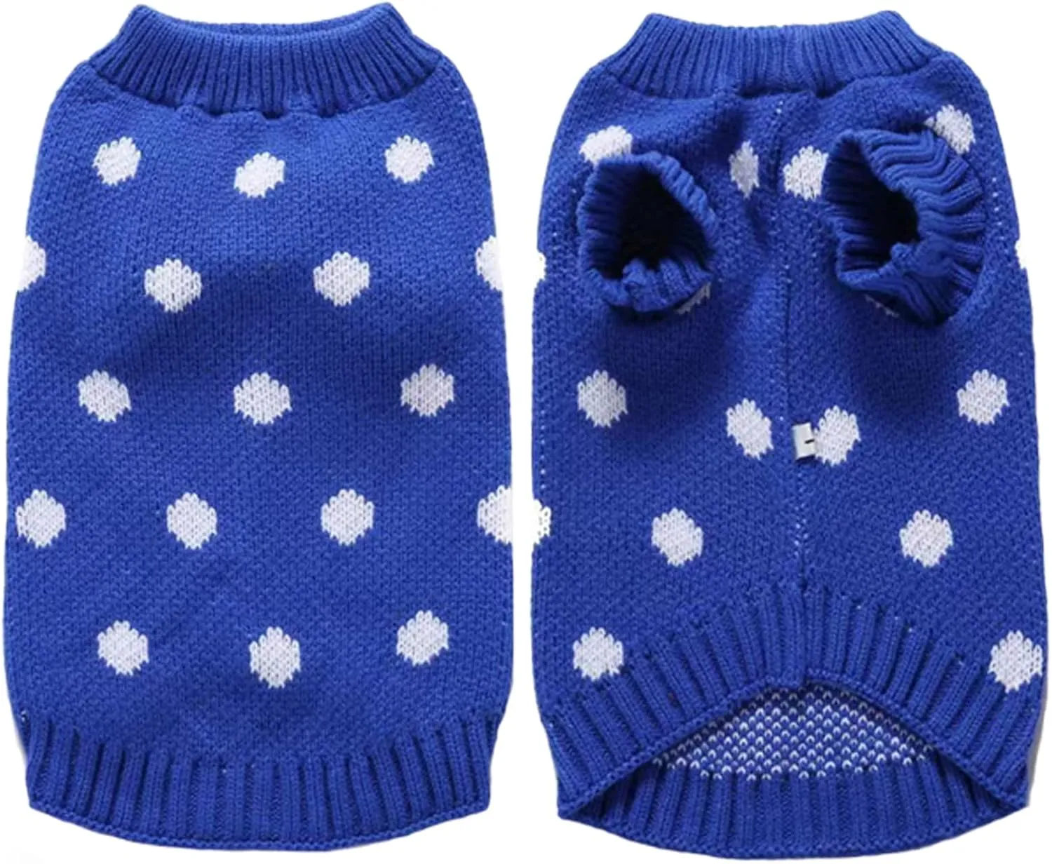 Classic Knitwear Warm Winter Dog Sweater - Thick Knitted Dot Puppy Turtleneck for Small Pets, Cat, Boy, Girl - Holiday Christmas Clothes