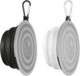 Collapsible Dog Bowl,2 Pack Portable and Foldable Pet Travel Bowls Collapsable Dog Water Feeding Bowls Dish for Dogs Cats and Small Animals,with Lids (Small, Black White)