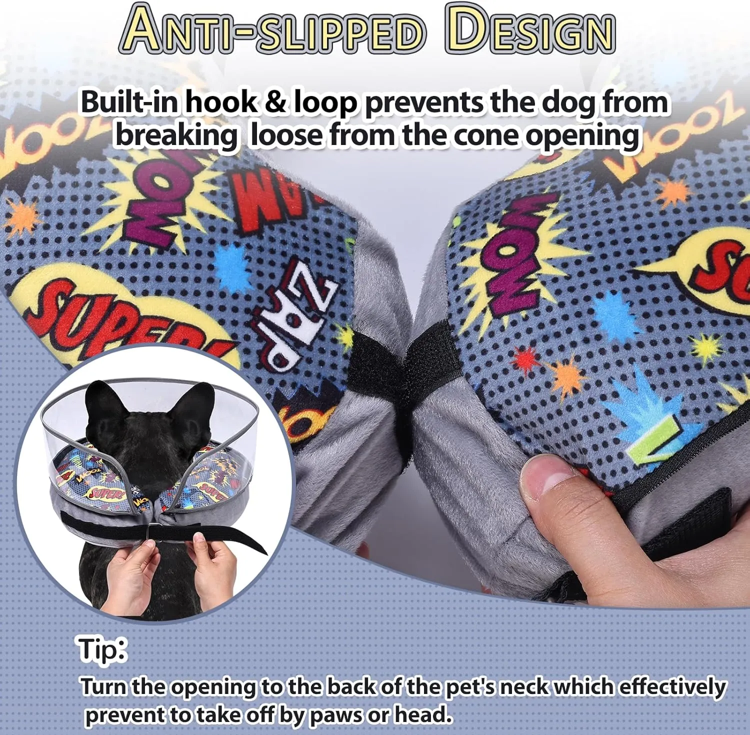 Crazy Felix Soft Inflatable Dog Cone Collar for Large Medium Small Dogs, Cone for Dogs After Surgery, Donut Recovery Cones to Stop Licking and Scratching, Elizabethan Collar with Baffle(Grey,S)