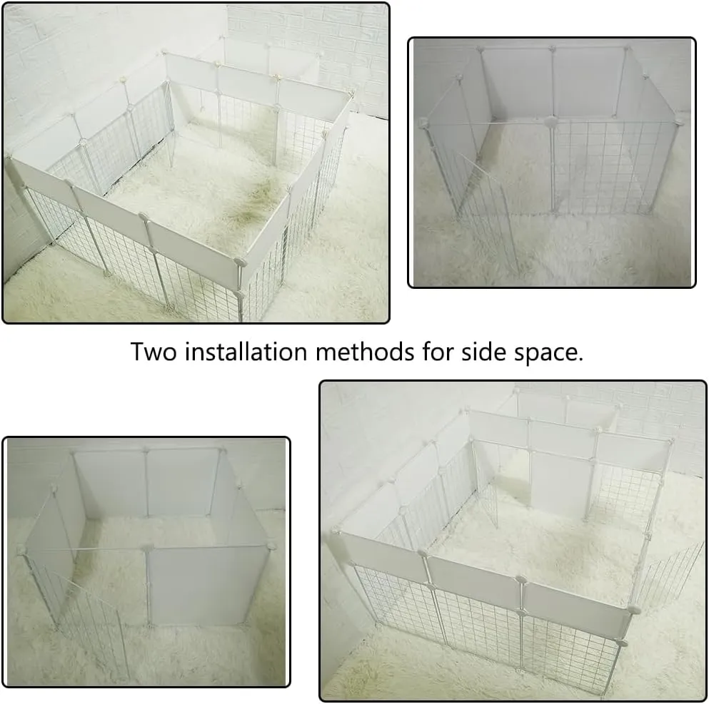 Dog Playpen Indoor with Door, 18 Panel DIY Dog Play Pen Portable Metal Wire Yard Fence Small Animal Exercise Cage for Small-Sized Dog,Rabbit, Guinea Pigs, Turtle,Ferret.