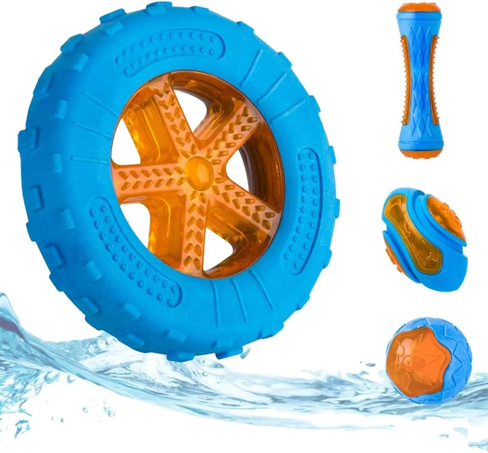 Dog Squeaky Toys, Pool & Beach Toys for Interactive Fetch & Play, TPR