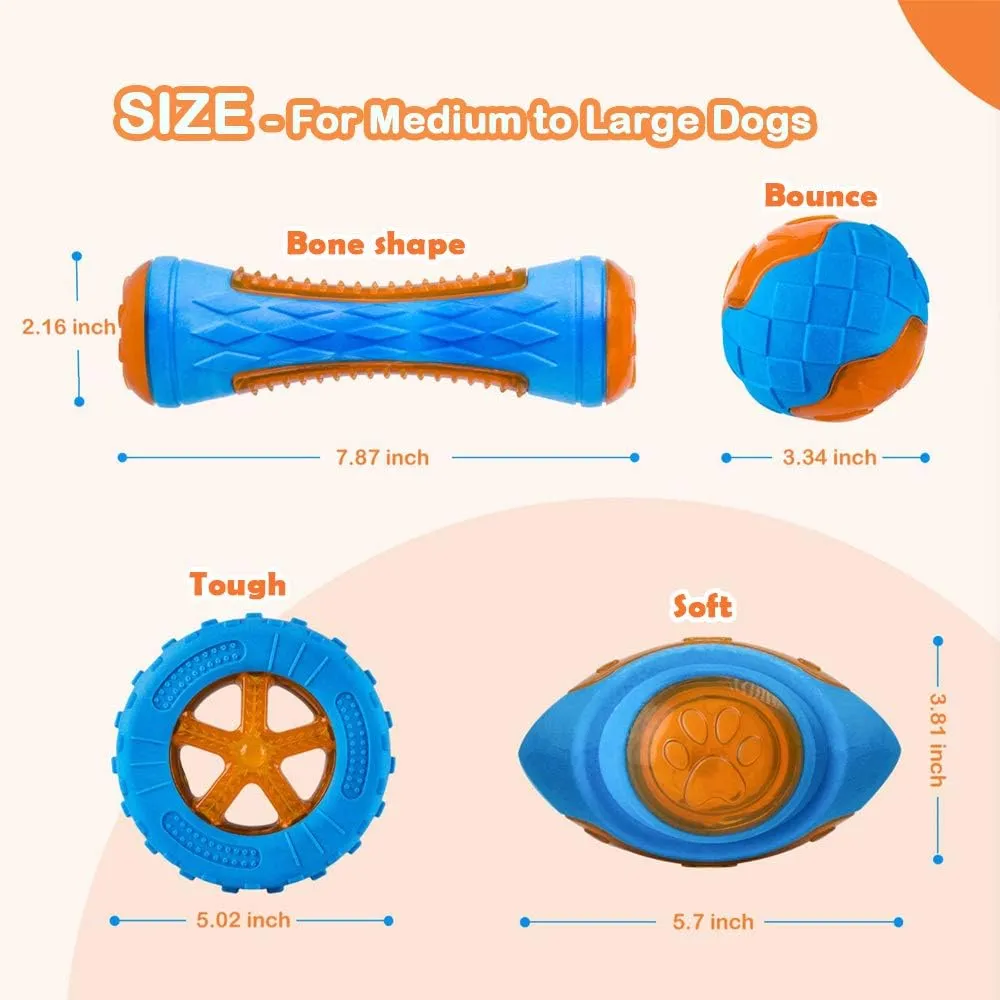 Dog Squeaky Toys, Pool & Beach Toys for Interactive Fetch & Play, TPR