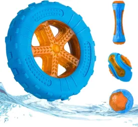 Dog Squeaky Toys, Pool & Beach Toys for Interactive Fetch & Play, TPR