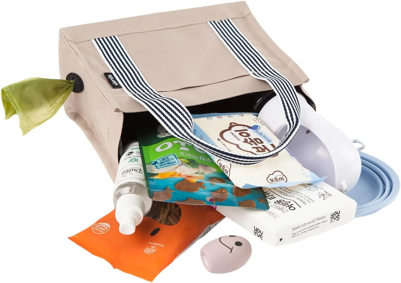Dog Walking Bag Crossbody Tote and Dog Treat Pouch with Built-in Poop Bag Dispenser