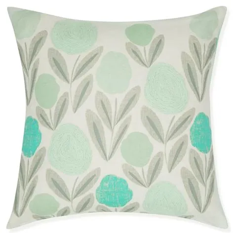 Editions Serena Aqua Embroidered Cushion