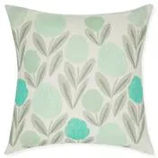 Editions Serena Aqua Embroidered Cushion