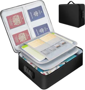 Fireproof Document Bag, 5200F Document Organizer Bag for Waterproof Zipper with 5-Layers Protection Fireproof File Organizer Bag Storage with Lock for Important Document Organizer