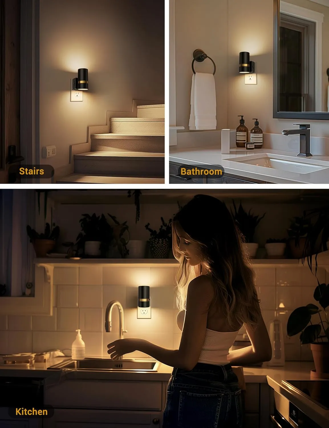 Fulighture Night Light, Night Lights Plug into Wall, Adjustable Nightlight Brightness 0-100LM, Dusk to Dawn Sensor Soft White Dimmable Night Lights for Adults Hallway Bedroom Stairway, 2 Pack