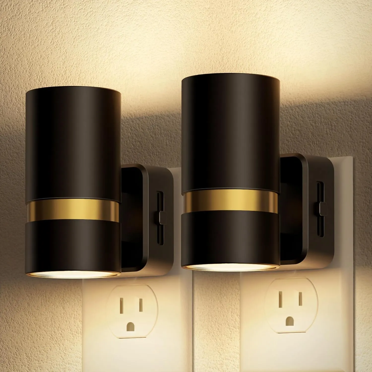 Fulighture Night Light, Night Lights Plug into Wall, Adjustable Nightlight Brightness 0-100LM, Dusk to Dawn Sensor Soft White Dimmable Night Lights for Adults Hallway Bedroom Stairway, 2 Pack