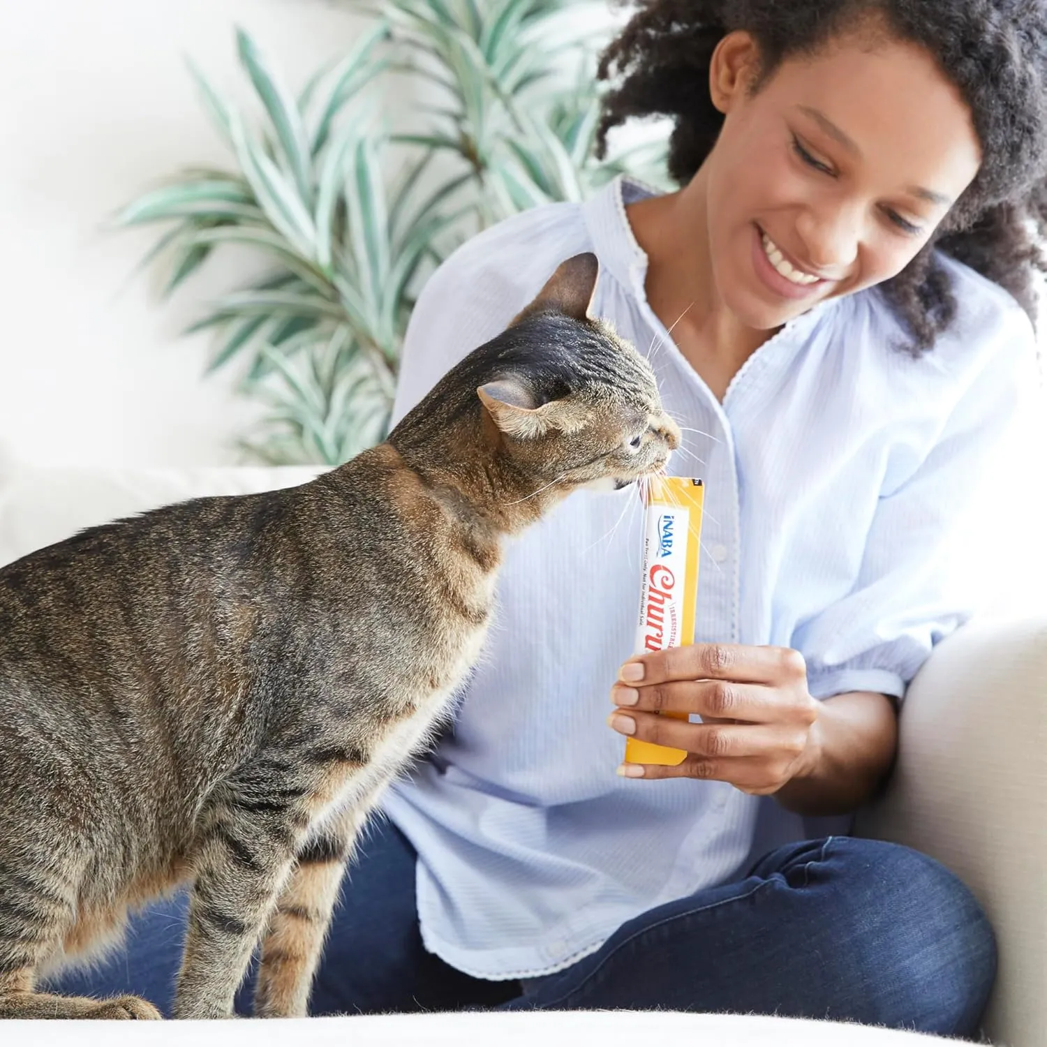 INABA Churu Cat Treats, Grain-Free, Lickable, Squeezable Creamy Pure Cat Treat/Topper with Vitamin E & Taurine, 0.5 Ounces Each Tube, 50 Tubes, Tuna & Chicken Variety