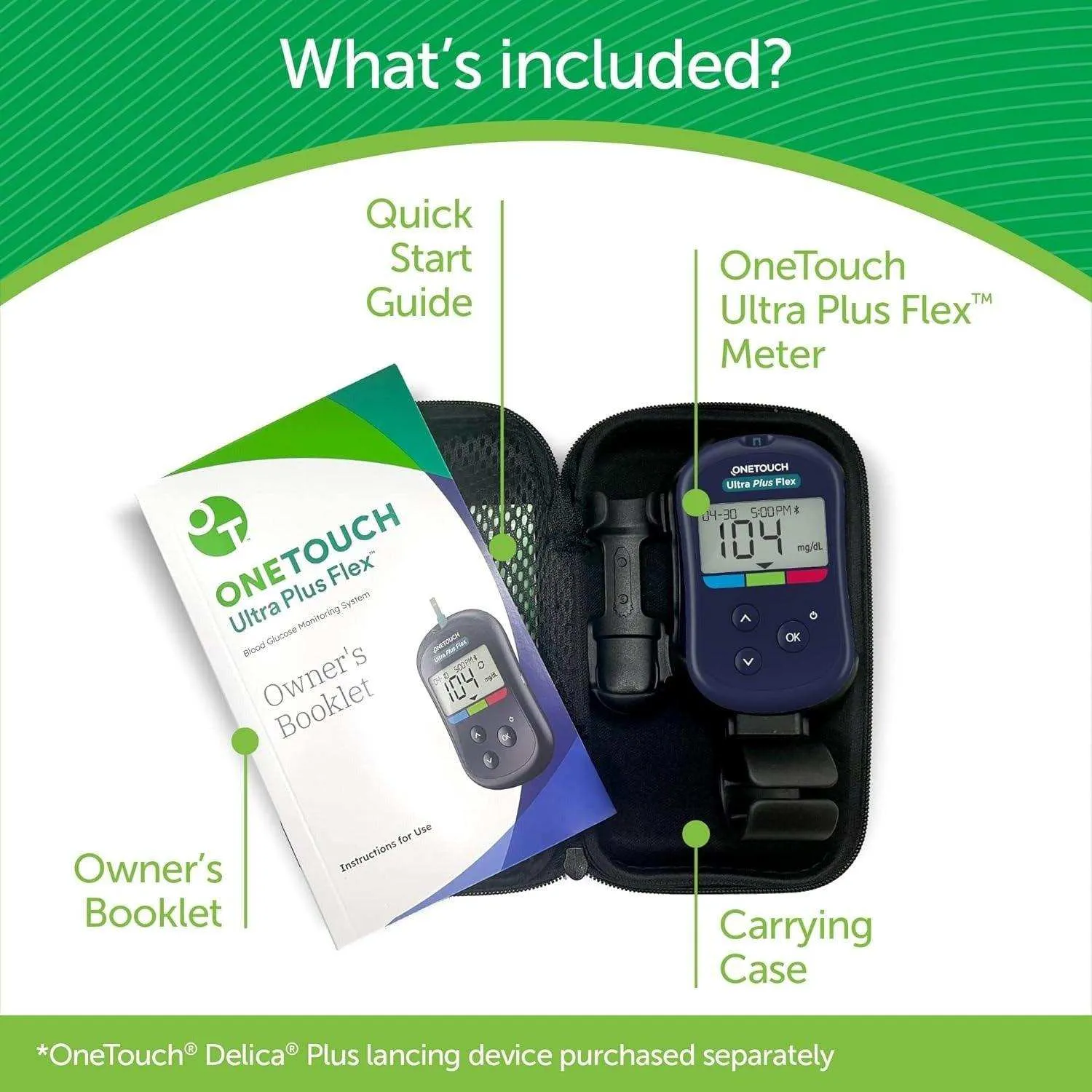 OneTouch Ultra Plus Flex Blood Glucose Monitoring System Kit