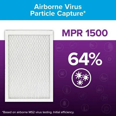 Open Box - Filtrete 16x25x1 2pk Allergen Bacteria and Virus Air Filter 1500 MPR