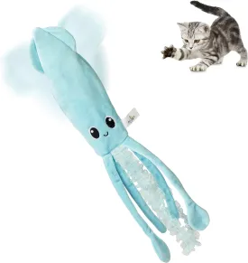 Pet Craft Supply Flipper Flopper Interactive Electric Realistic Flopping Wiggling Moving Fish Potent Catnip and Silvervine Cat Toy Sassy Squid, All Breed Sizes