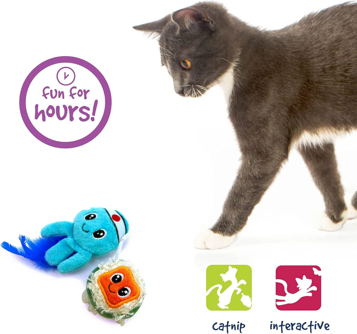 Pet Craft Supply Silly Snacks and Funny Food Crinkle Cuddling Catnip and Silvervine Interactive Cat Toys - Great for Indoor Cats, Kittens, for All Breed Sizes