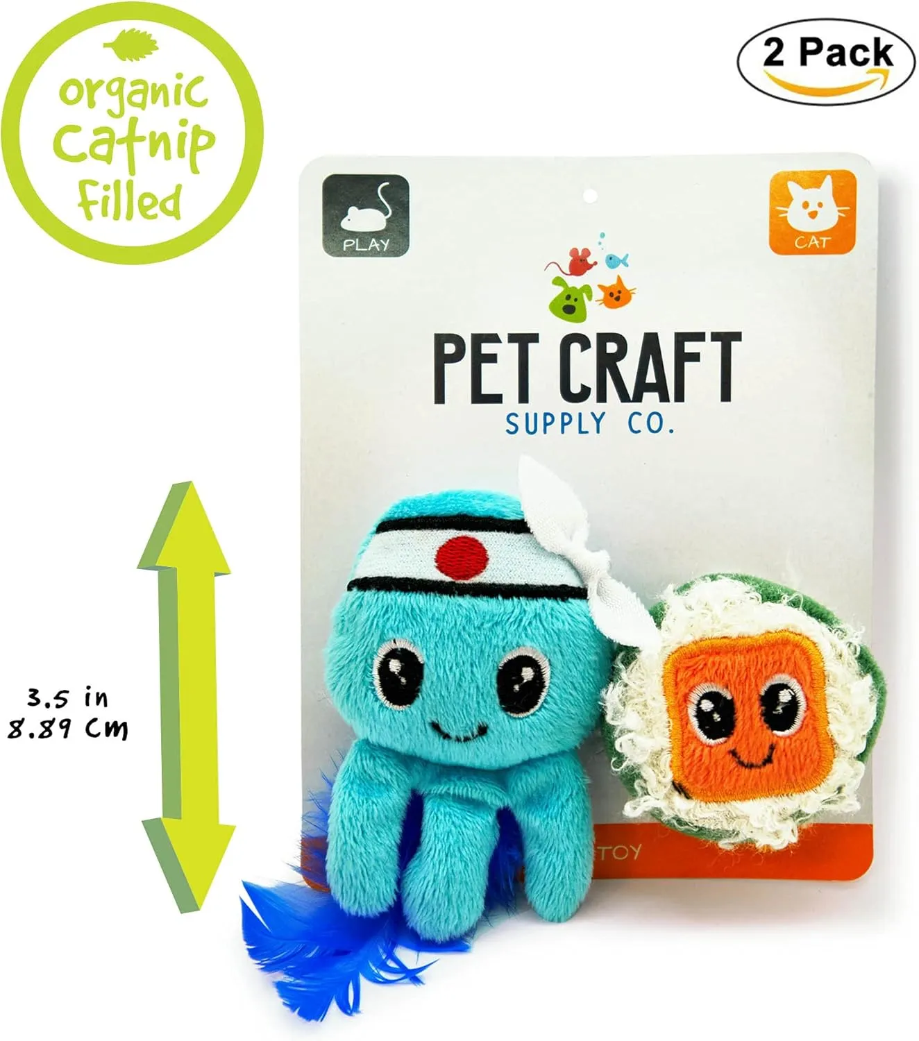 Pet Craft Supply Silly Snacks and Funny Food Crinkle Cuddling Catnip and Silvervine Interactive Cat Toys - Great for Indoor Cats, Kittens, for All Breed Sizes