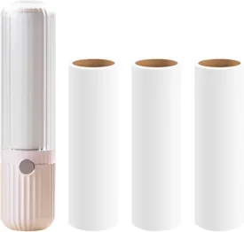 Pink Lint Roller with 120 Sticky Sheet, Mini Lint Rollers for Pet Hair Extra Sticky, Portable Lint Roller for Pet Hair, Clothing, Furniture, Travelling Use, 1 Handle 3 Roller Refills