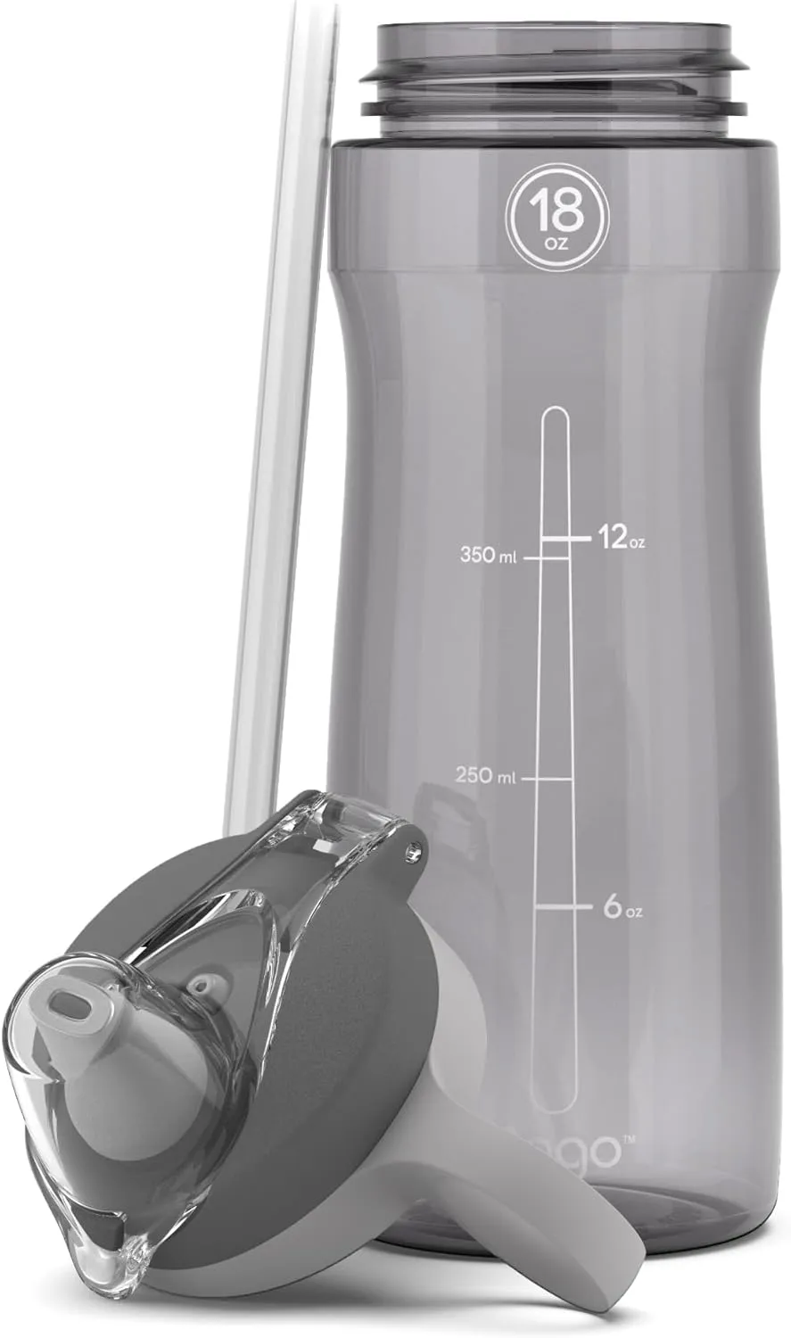 Pogo 18oz Plastic Water Bottle with Straw Lid with Carry Handle, Reusable, BPA Free, Dishwasher Safe, Perfect for Travel, School, Outdoors, and Gym