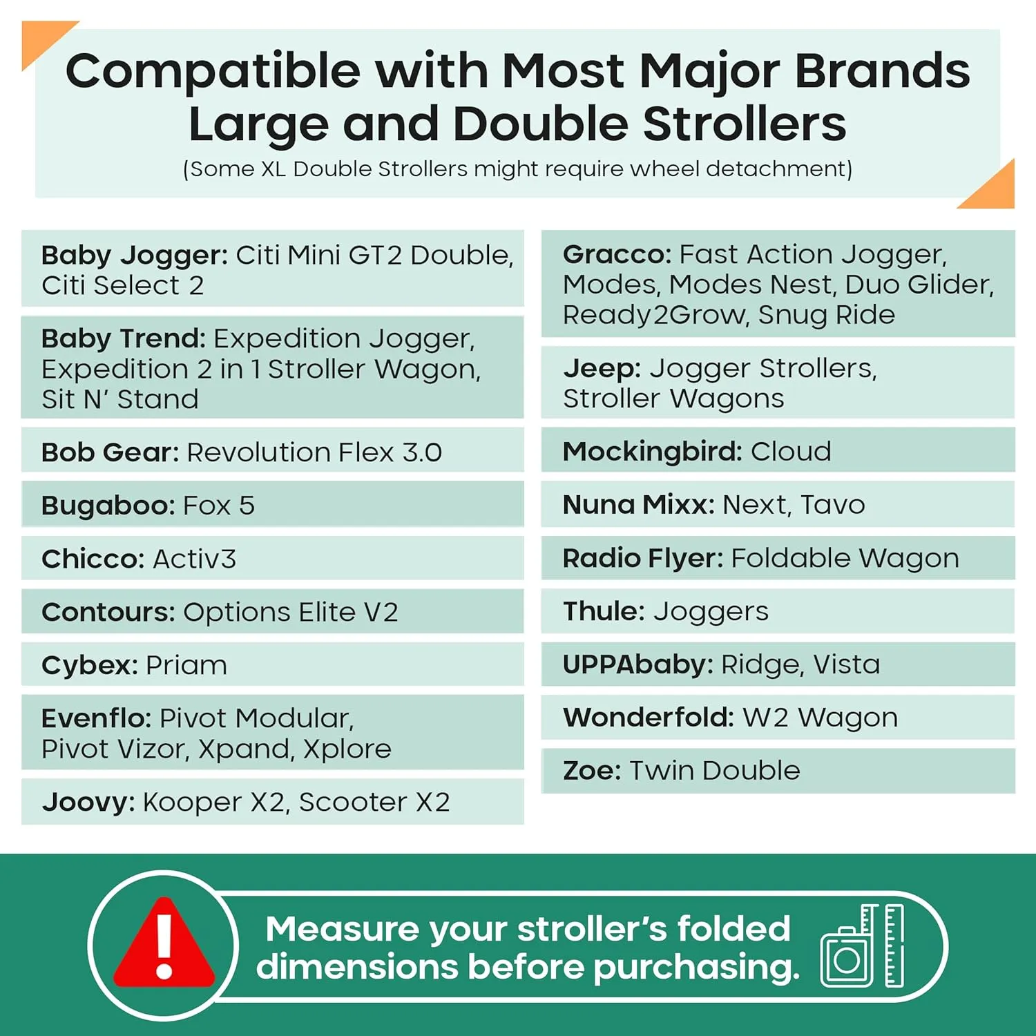 reperkid Large Stroller Bag for Airplane Travel, Black & Red, 47" H x 24" W x 15" D, Fits Most Large, Single, Double, Jogging Strollers  Premium Waterproof Cover, Adjustable Shoulder Straps