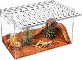 Reptile Terrarium kit, 18"*8"*9.5"Reptile Breeding Box, Magnetic Acrylic Enclosurefor Snake, TarantulaHermit CrabJumping SpiderIguanaLeopard GeckoBearded Dragon, Insect, Mantis