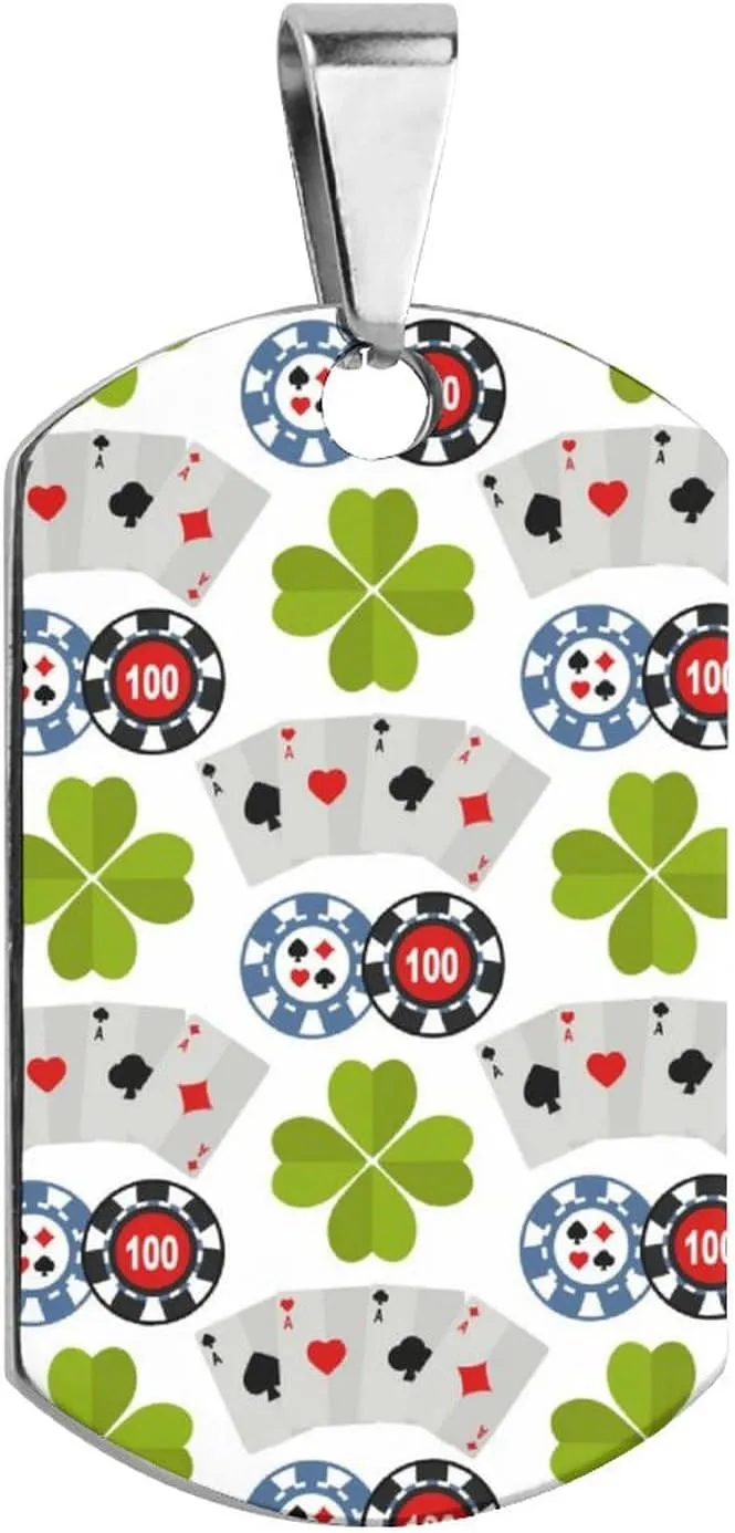 Roulette Slot Poker Casino Game Pet ID Tags Personalized Stainless Steel Dog and Cat Tags Cute Collar Tag Dog Tags