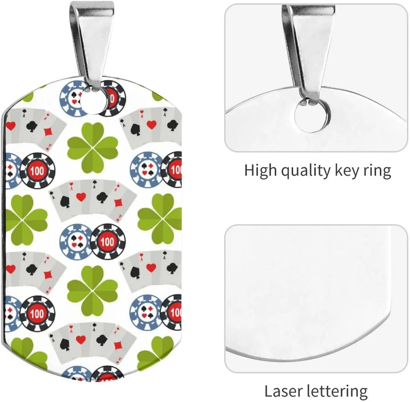 Roulette Slot Poker Casino Game Pet ID Tags Personalized Stainless Steel Dog and Cat Tags Cute Collar Tag Dog Tags