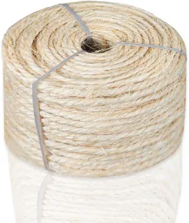 Sisal Rope for Cat Scratcher - 4mm Thick 164ft Long Cat Sisal Rope Post Repair Durable Tree Refurbishing DIY Hemp Twine to Refresh Scratching Posts, Toy and Crafts