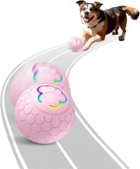 Smart Interactive Dog Toys Ball, Auto Bouncing Rotating Ball, Moving Pet Toys for Dogs 20 lbs (Size Small - 2.2-inch Diameter), USB Rechargeable, Fun Gift for Boredom, Pink