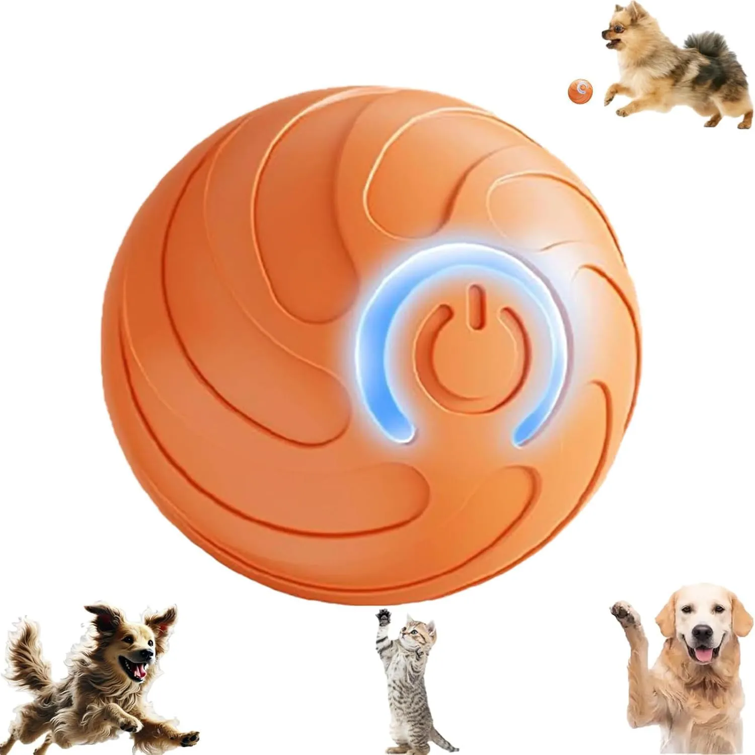 Smart Jumping Ball Toy for Cats, Duraspin Electric Cat Ball, Interactive Toys for Indoor Cats,cat Toys for Bored Indoor Adult cat - 1pack Orange