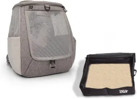 Travel Cat Navigator Backpack Carrier & Portable Collapsible Litter Box  Durable, Ventilated Cat Carrier for Travel, Hiking, Outdoor Use with Travel-Friendly Litter Box for Cats