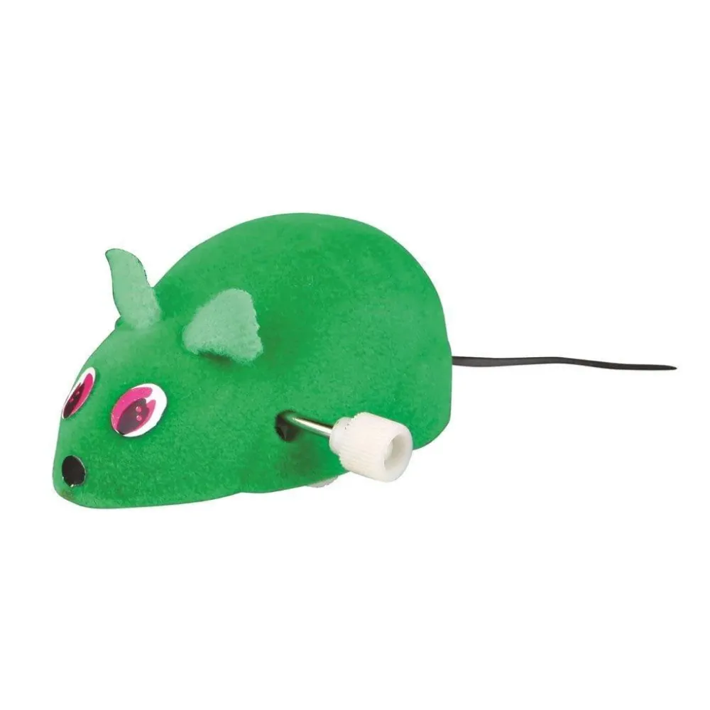 Trixie Wind Up Mouse Toy and Fofos Scandi Beetle with Wooden Stick Toy for Cats Combo