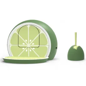 Vetreska Fruity Portable Cat Kitty Toilet Litter Box Tray House Lid Scoop Set Lime