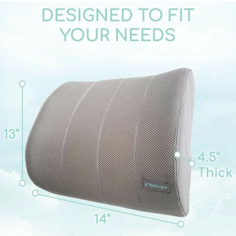 Vive Health Xtra-Comfort Lumbar Cushion - Gray