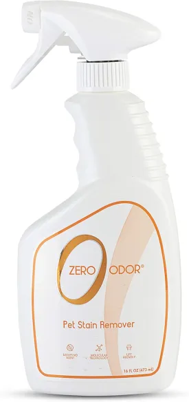 Zero Odor - Pet Stain Remover & Odor Eliminator - Permanently Remove Stain & Odor with Patented Technology Best for Carpet, Furniture, Floors, Pet Bed Look and Smell Great, 16oz (Over 400 Sprays)